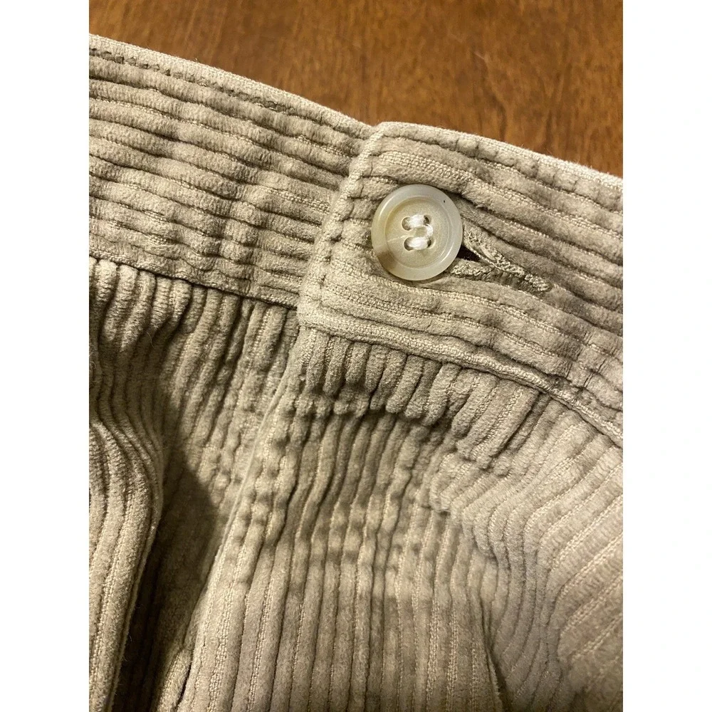 Men's Geoffrey Beene Corduroy Pants, Grey, 38 x 32 Pleated Cuffed VTG Grandpa D3